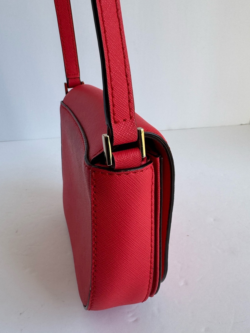 Kate Spade New York Bright Pink Saffiano Leather Flap Crossbody Bag Small Purse - Picture 8 of 15
